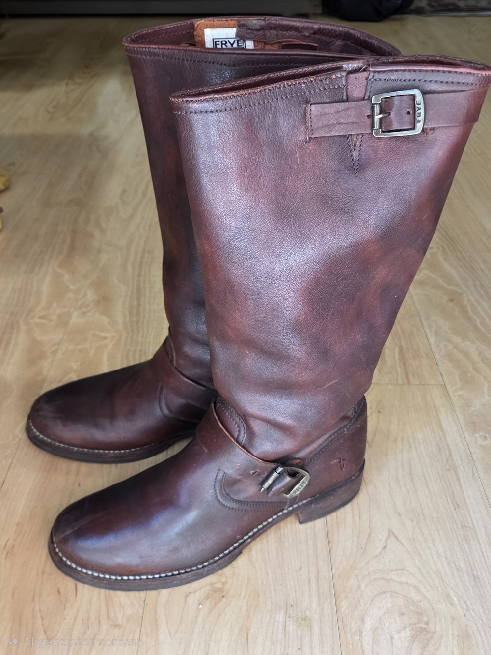 Vintage Frye Knee-High Veronica Slouch Boots With Harness And Buckle At Knee